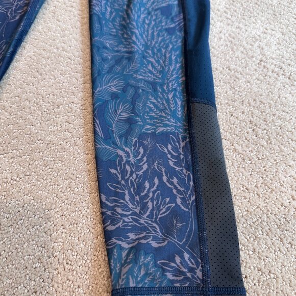 Sweaty Betty Leggings Running Tights Dark Green Botanical Print Active Gym XLP - Picture 6 of 13